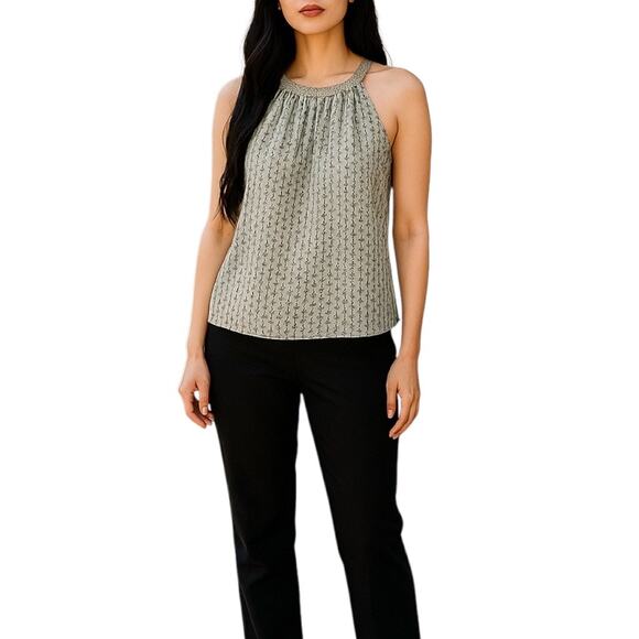 J. Crew Anchor Printed Rope Halter Neck Top Cream Size XS - Picture 2 of 8